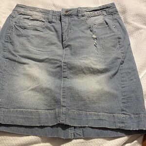 Pilcro Light Blue Striped Pencil Skirt